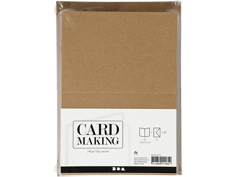 Creativ Company - Cards and Envelopes Beige 50 Sets