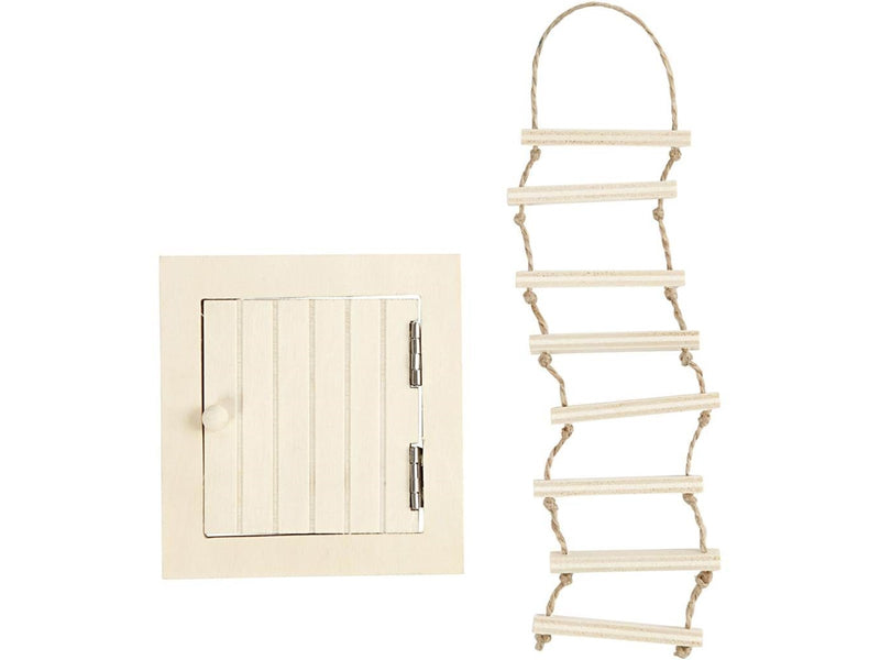 Creativ Company Mini Wooden Attic Hatch and Rope Ladder