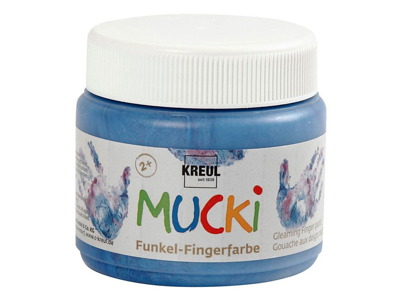 Creativ Company Mucki Finger Paint - Blue Metallic 150ml