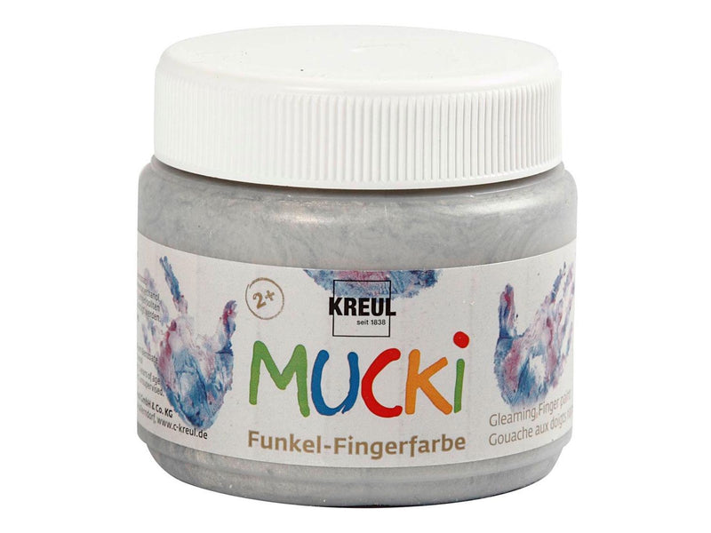 Creativ Company Mucki Finger Paint - Silver Metallic 150ml