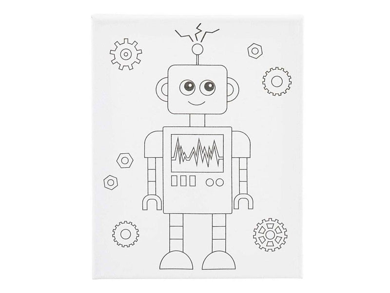 Creativ Company Painting Canvas with Print Robot - 24x30cm