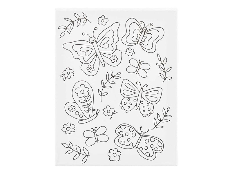 Creativ Company Painting canvas with print butterflies - 24x30cm