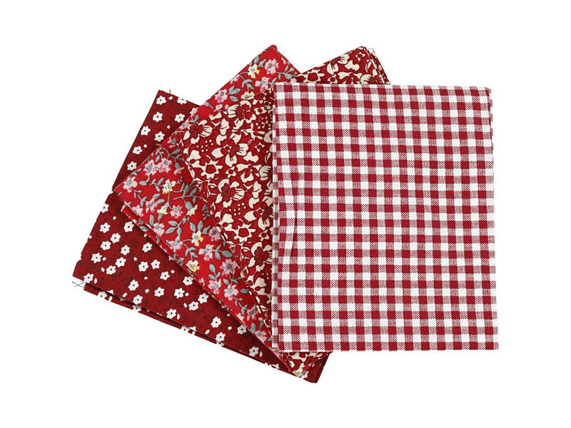 Creativ Company Patchwork Fabric Red 45x55cm 4pcs.