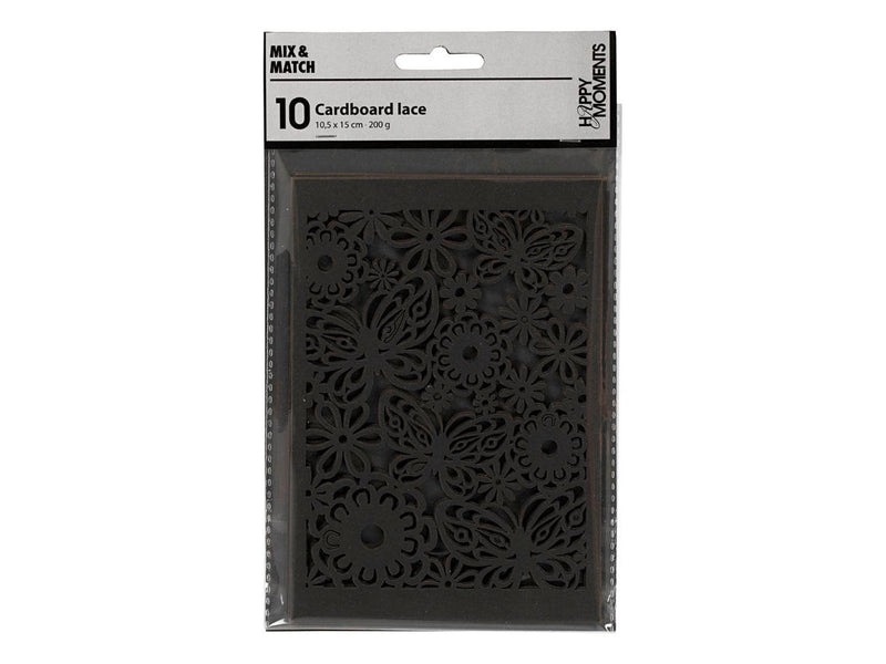 Creativ Company - Patterned Cardboard Black 10 pcs.
