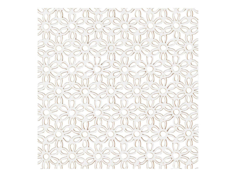 Creativ Company - Patterned Cardboard Flower White 10 pcs.
