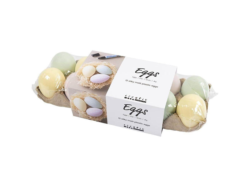 Creativ Company Plastic Eggs Pastel 12pcs.
