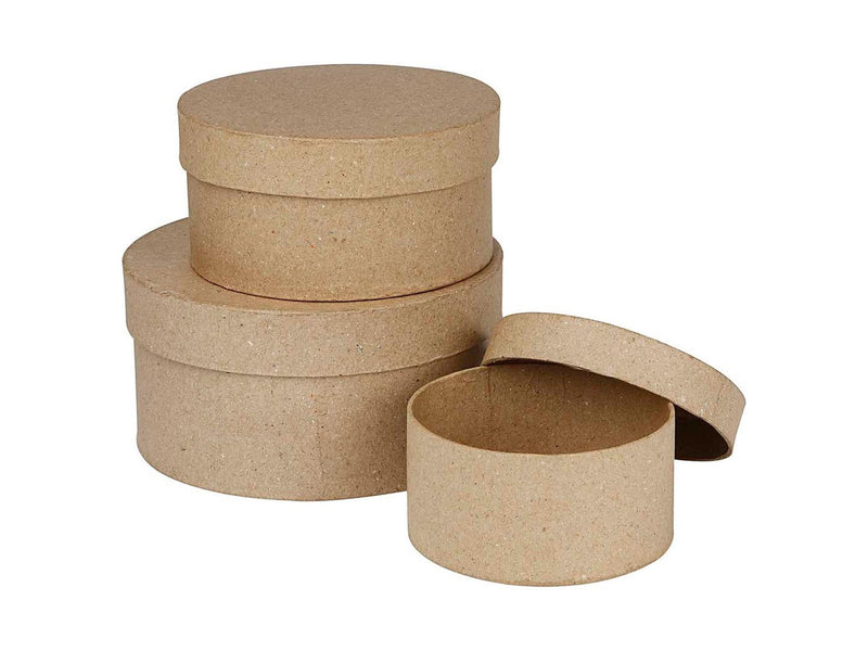 Creativ Company Round Boxes Papier-mache 3pcs.