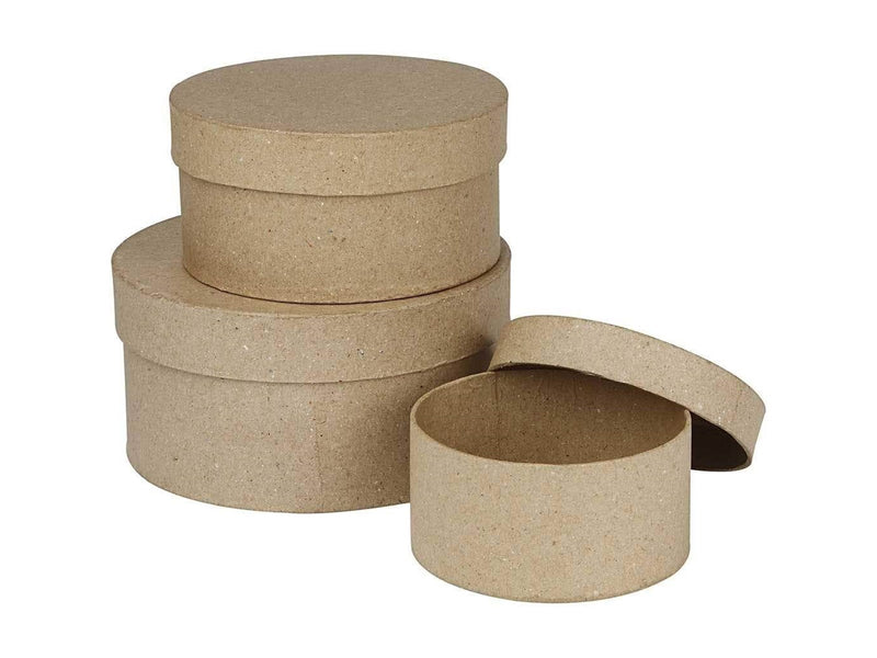 Creativ Company Round Boxes Papier-mache 3pcs.