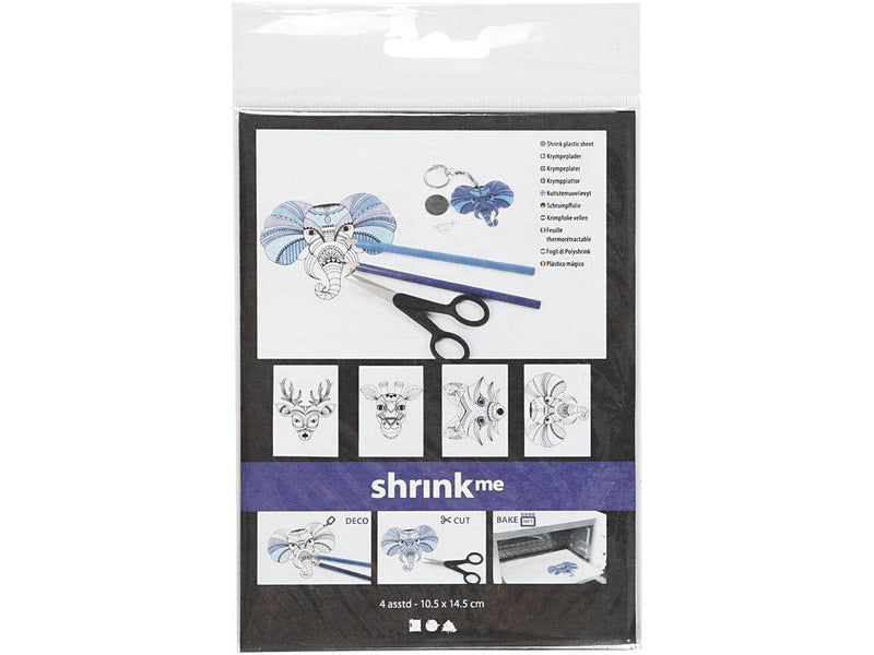 Creativ Company - Shrink Film Sheets with Wild Animal Motifs 4 pcs.