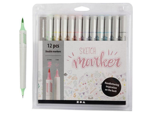 Creativ Company Sketch Double Markers Pastel Colours 12 pcs