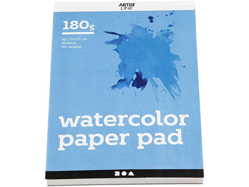 Creativ Company Watercolor Block White A5 180gr 20 Sheets