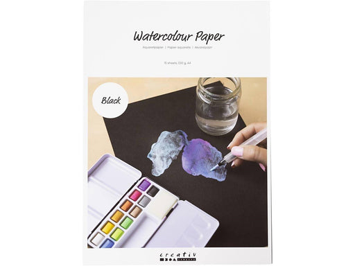 Creativ Company Watercolor paper A4 230g - Black 15 pcs.