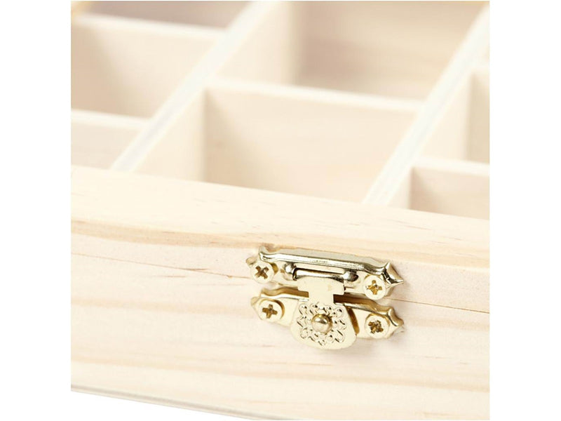 Creativ Company Wooden Box with Glass Lid and 10 compartments