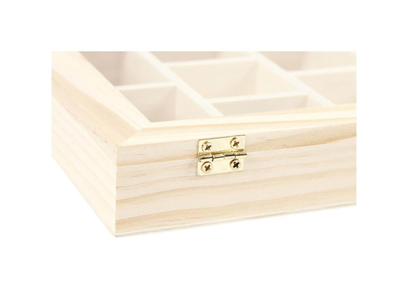 Creativ Company Wooden Box with Glass Lid and 10 compartments