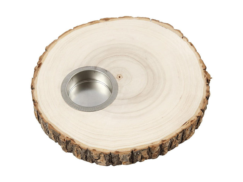 Creativ Company Wooden Disc Tea Light Holder 14-16cm