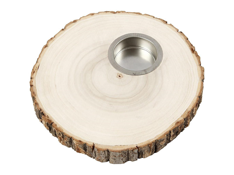 Creativ Company Wooden Disc Tea Light Holder 14-16cm