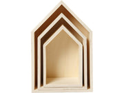 Creativ Company Wooden Houses with Hanging Hook 3pcs.