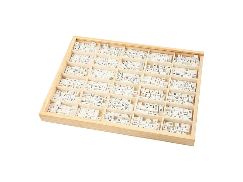 Creativ Company - Wooden Letter Beads White A-Z 750 pcs.