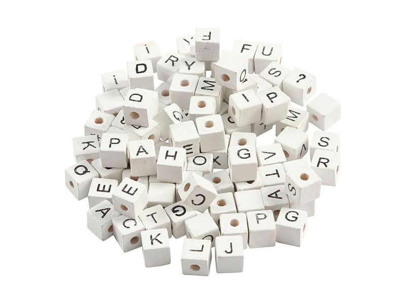 Creativ Company - Wooden Letter Beads White A-Z 750 pcs.