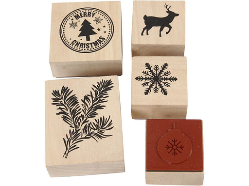 Creativ Company Wooden Stamp Set Christmas 5pcs.