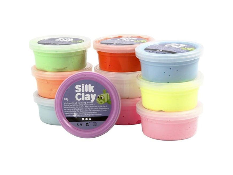 Creative Company Silk Clay - Basic Colours (10 × 40 g)