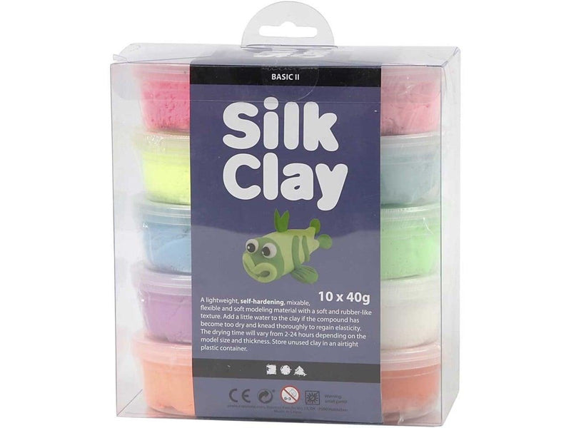 Creative Company Silk Clay - Basic Colours (10 × 40 g)