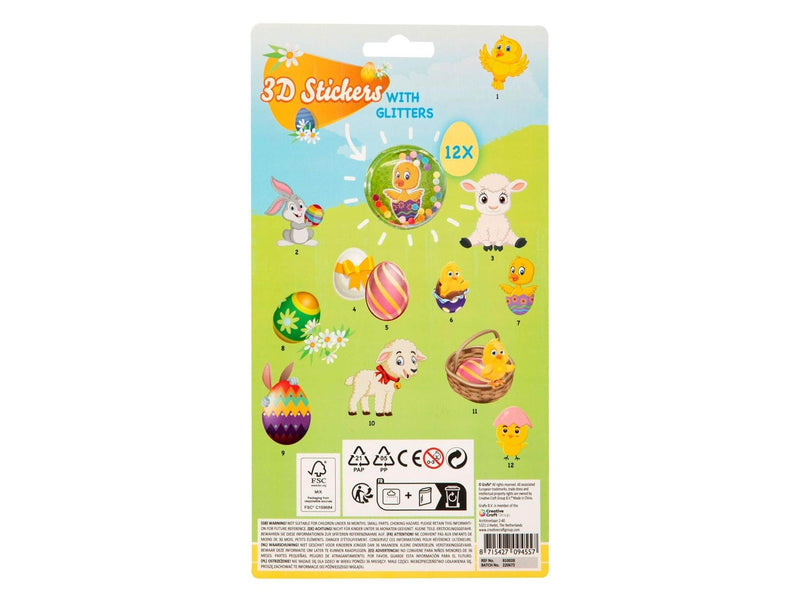 Creative Craft Group 3D Easter Stickers with Glitter 12pcs.