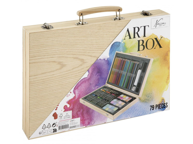 Creative Craft Group Art set 79 pieces in wooden case
