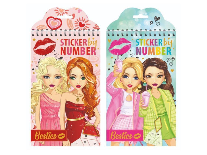 Creative Craft Group BESTIES Sticker by Number 12 sheets + 6 sheets