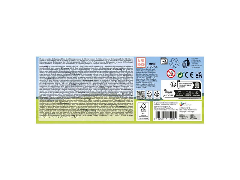 Creative Craft Group Bluey Paint by Number Canvas - 29.7 x 19.5 cm