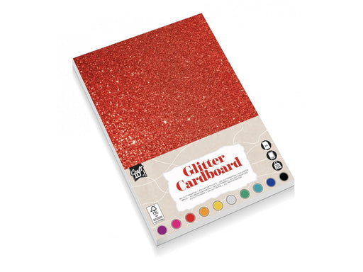 Creative Craft Group Cardboard A4 Glitter 200g 10 sheets ass.