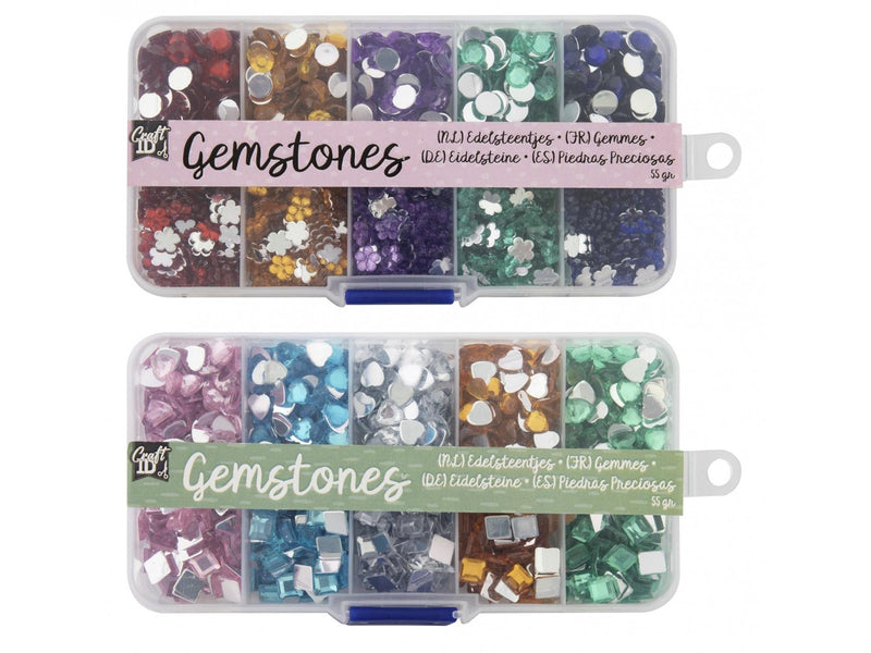 Creative Craft Group Decorative Gemstones 1.200 pieces in box.