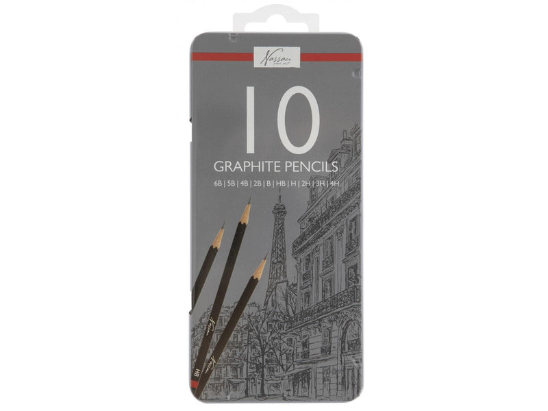 Creative Craft Group Drawing pencils 6B-4H 10 pcs in metal box