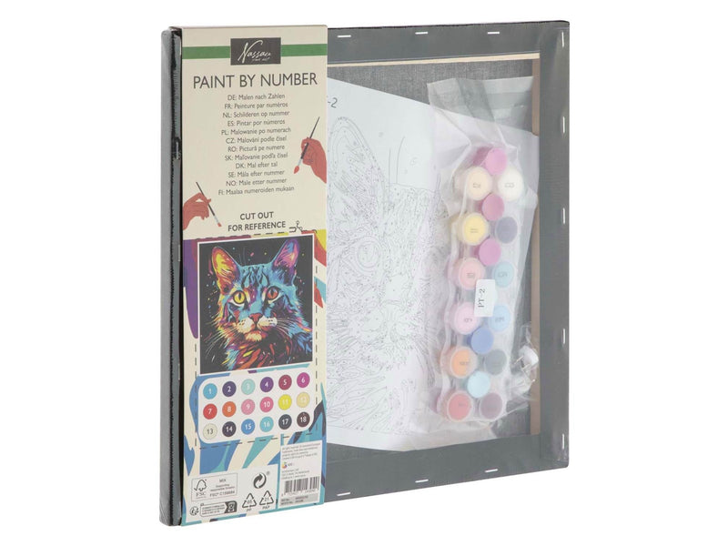 Creative Craft Group - Paint by Number Black Canvas Cat 30x30cm