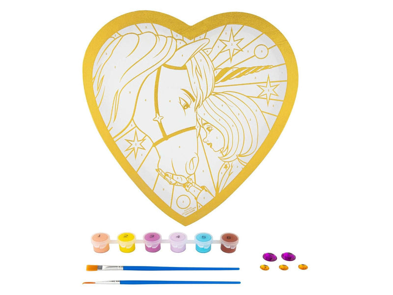 Creative Craft Group Unicorn Academy Paint by Number Foil Heart Shape