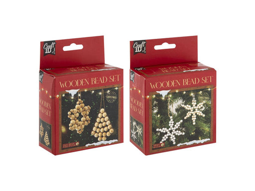 Creative Craft Group Wooden Bead Christmas Ornaments Set Christmas