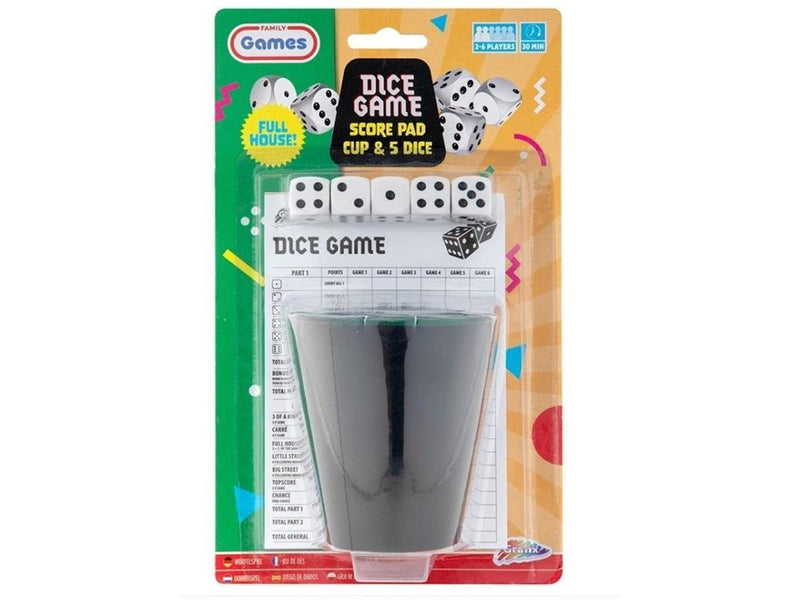 Creative Craft Group Yahtzee set cup block and dice