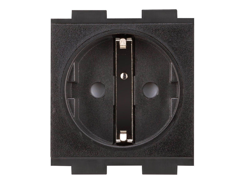 Crestron Electronics Crestron FT2A-PWR-EU series FT2A-PWR-EU-1-BASIC - power socket-outlet - European "Schuko" power outlet module single - 1 gang - 1 power socket - black