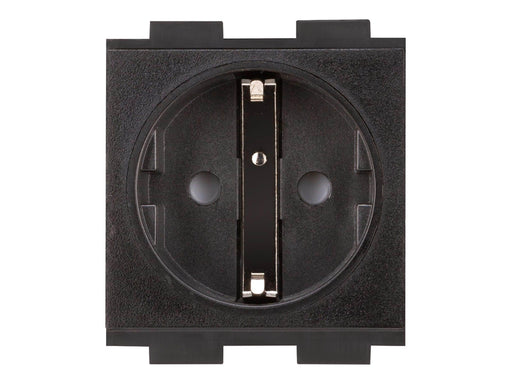 Crestron Electronics Crestron FT2A-PWR-EU series FT2A-PWR-EU-1-BASIC - power socket-outlet - European "Schuko" power outlet module single - 1 gang - 1 power socket - black