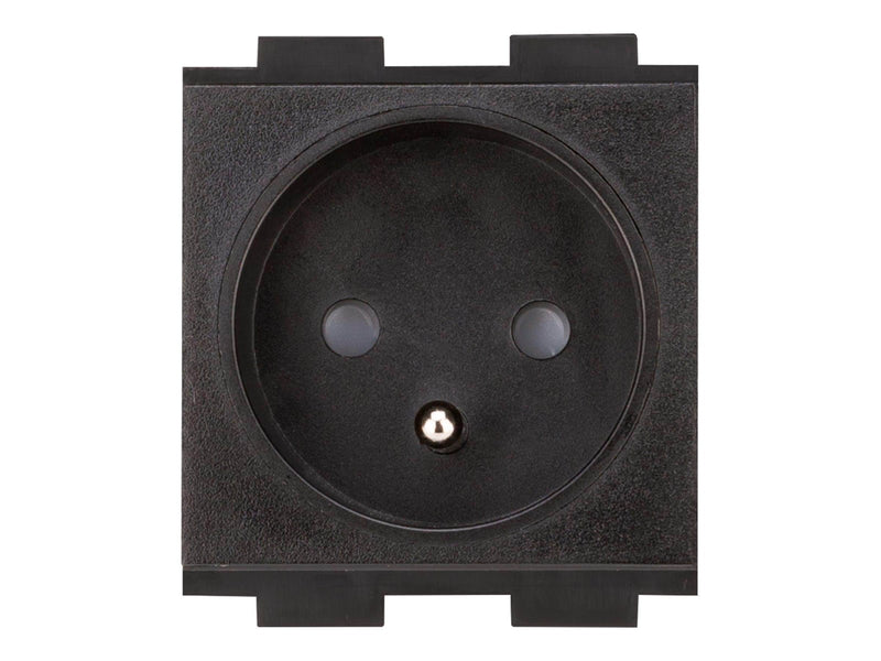 Crestron Electronics Crestron FT2A-PWR-FR series FT2A-PWR-FR-1-BASIC - power socket mechanism - France/Belgium - 1 power socket - black