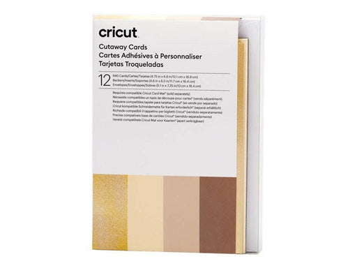Cricut Neutrals Sampler - cutaway card set - grey white khaki cream holographic gold