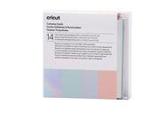 Cricut Pastel Sampler - cutaway card set - white powder blue tulip whispering blue silver matte holographic