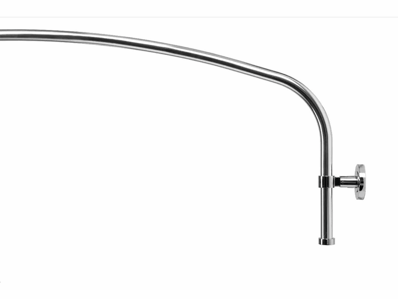Croydex Curved Premium Shower Curtain Rod Chrome