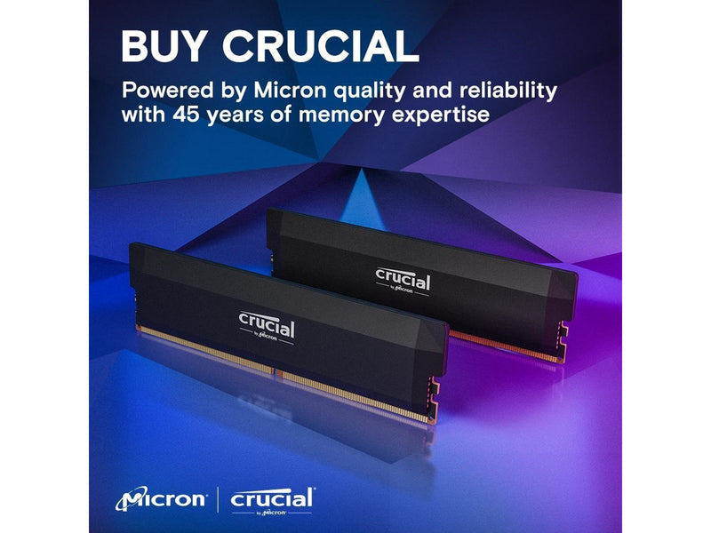 Crucial PRO Overclocking DDR5-6400 - 64GB - CL40 - Dual Channel (2 pcs) - AMD EXPO & Intel XMP - Schwarz