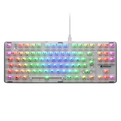 Sharkoon Crystal Shark mechanische Gaming-Tastatur, weiß
