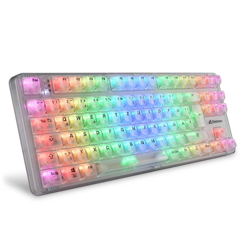 Sharkoon Crystal Shark mechanische Gaming-Tastatur, weiß
