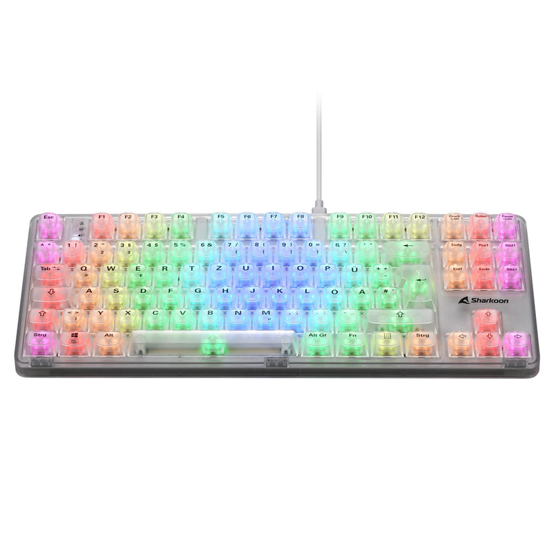 Sharkoon Crystal Shark mechanische Gaming-Tastatur, weiß