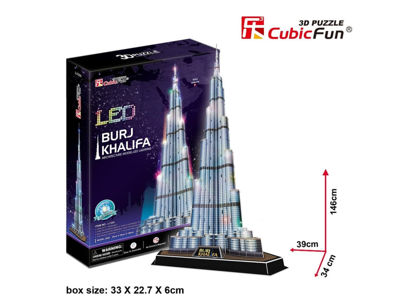Cubic Fun 3D Puzzle Burj Khalifa with LED Lighting 3D Puzzle