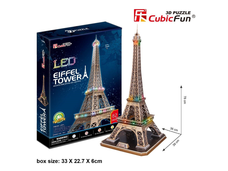 Cubic Fun 3D Puzzle Eiffel Tower with LED Lighting 3D Puzzle