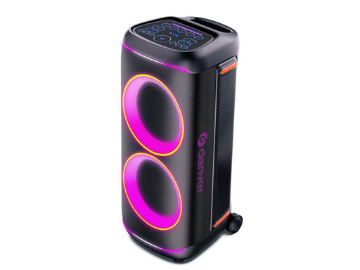 DENVER BPS-470 - Bluetooth Party Speaker with LED light & 2 x 10" woofers -  Black